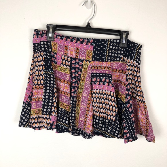 Raga Gigi Ruffled Mini Flounce Skirt Multicolor L - Picture 3 of 9